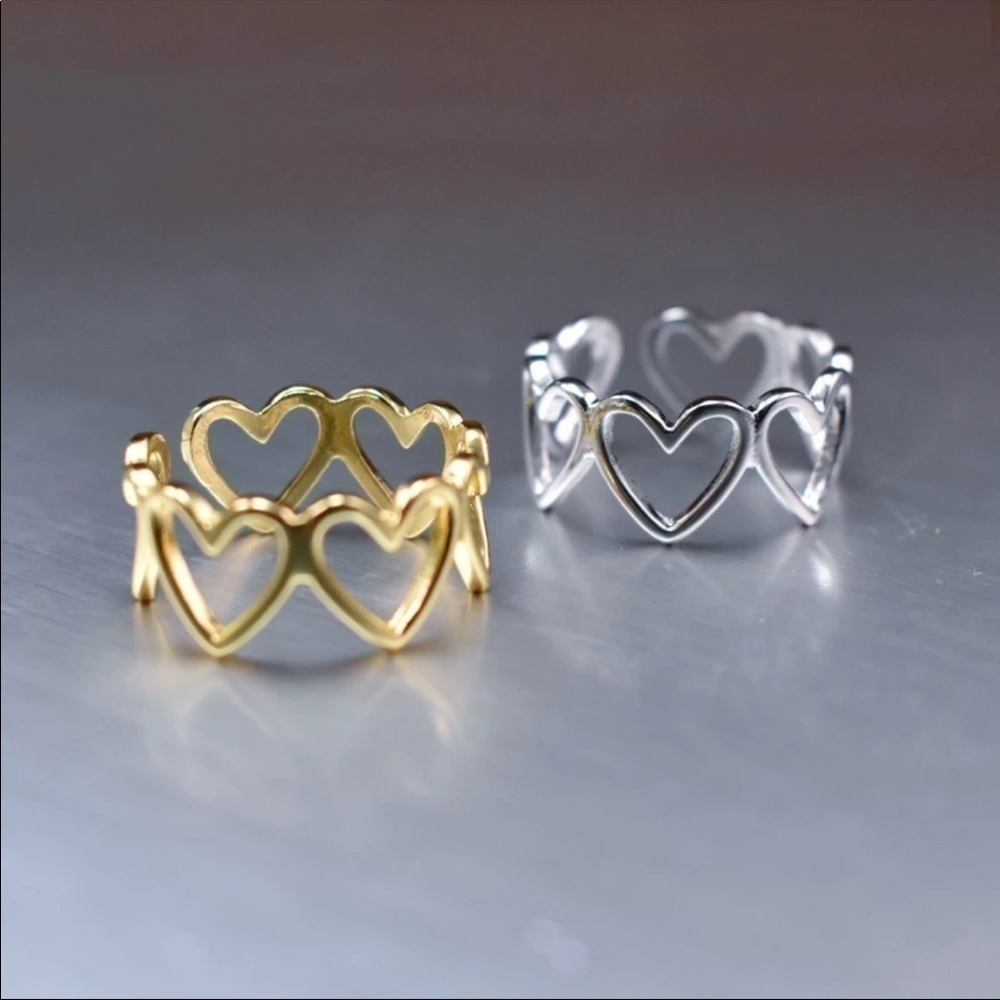 𝅺💎new 925 Sterling Silver Simple Heart Ring